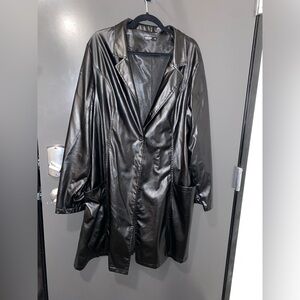*SOLD* SHEIN Curve Dual Pocket PU Leather Coat